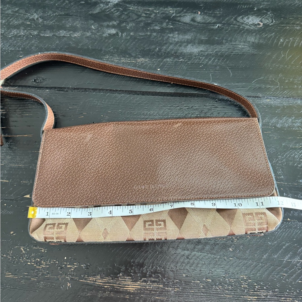Givenchy Chocolate and Taupe Patterned Shoulder Bag - Picture 9 of 12